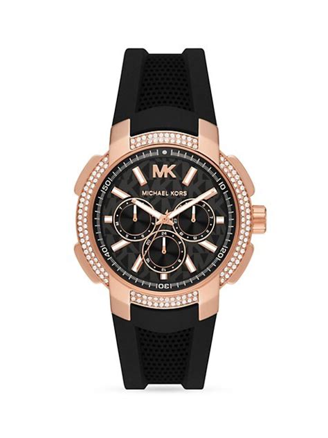 Shop Michael Kors Sidney Rose Goldtone, Crystal & Silicone 